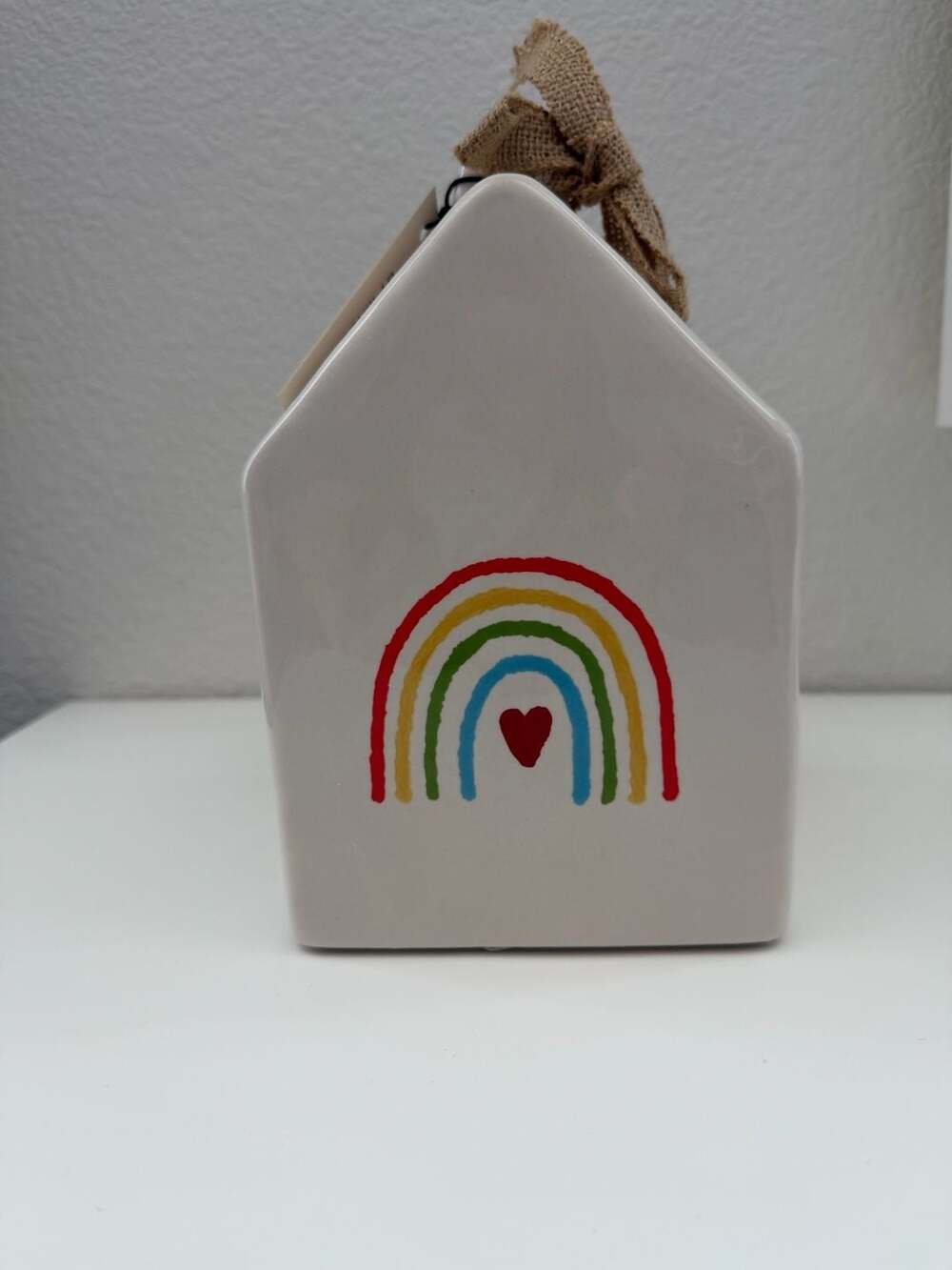 Rae Dunn Chasing Rainbows Ceramic Birdhouse Decor - Picture 2 of 2